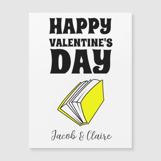 Einfaches Niedliches Herz Happy Valentines Day Cou Magnetkarte (Vorderseite)