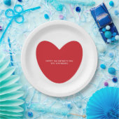 Einfaches niedliches Herz personalisiert Valentins Pappteller (Party)