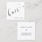 Einfaches Niedliches Herzens Elegante Treppe Quadratische Visitenkarte (Vorne/Hinten)