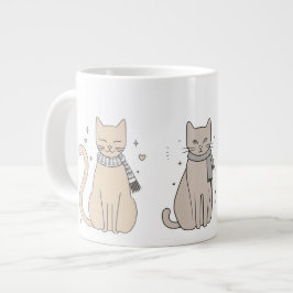 Einfaches niedliches Katzenmiedetier mit Valentini Jumbo-Tasse