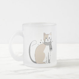 Einfaches niedliches Katzenmiedetier mit Valentini Mattglastasse