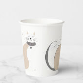 Einfaches niedliches Katzenmiedetier mit Valentini Pappbecher (Rechts)