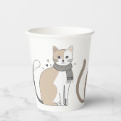 Einfaches niedliches Katzenmiedetier mit Valentini Pappbecher (Vorderseite)