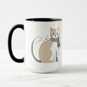 Einfaches niedliches Katzenmiedetier mit Valentini Tasse (Links)