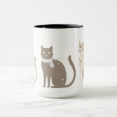 Einfaches niedliches Katzenmiedetier mit Valentini Tasse (Zentrum)