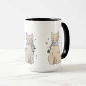 Einfaches niedliches Katzenmiedetier mit Valentini Tasse (VorderseiteRechts)