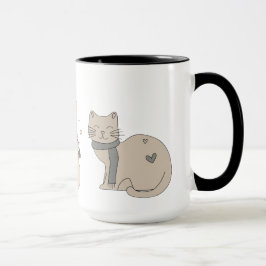 Einfaches niedliches Katzenmiedetier mit Valentini Tasse