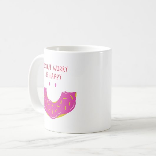Einfaches Niedliches Lächeln Sprinkle Pink Donuts Kaffeetasse (Vorderseite Links)