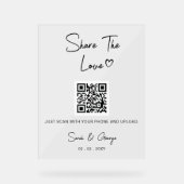 Einfaches Niedliches QR-Code-Foto Acrylschild (Vorderseite)