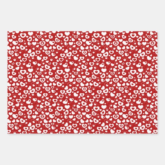 Einfaches Niedliches Retro Herz Art Muster Geschenkpapier Set (Vorderseite 3)