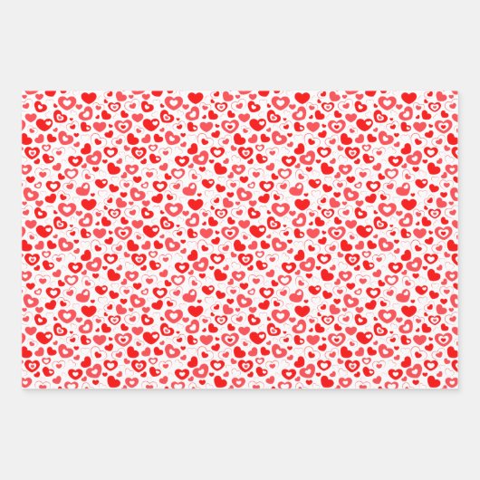 Einfaches Niedliches Retro Herz Art Muster Geschenkpapier Set (Vorderseite 2)