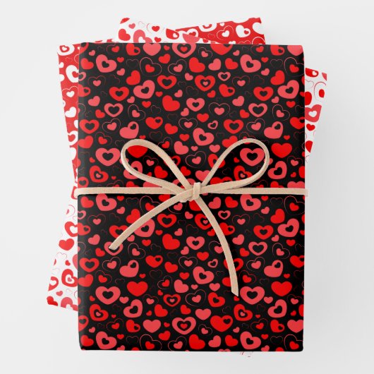 Einfaches Niedliches Retro Herz Art Muster Geschenkpapier Set (Beispiel)