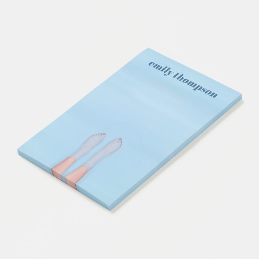 Einfaches Niedliches Sommerschwimmbad Post-it Klebezettel (angewinkelt)