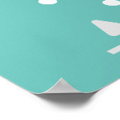 Einfaches Niedliches SprungLamm 1. Geburtstag Cyan Poster (Ecke)