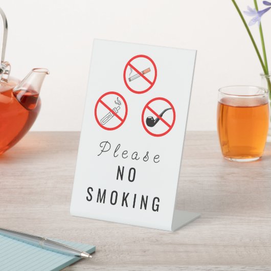 einfaches No Smoking Tischschild Sockelschild (In SItu)