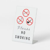 einfaches No Smoking Tischschild Sockelschild (Vorderseite)