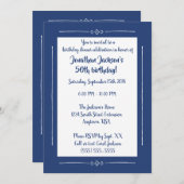 Einfaches nobles Blau auf blauem Anlass-Party Einladung (Vorne/Hinten)