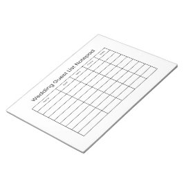 Einfaches Notizbuch für die Hochzeitsgästeliste Notizblock