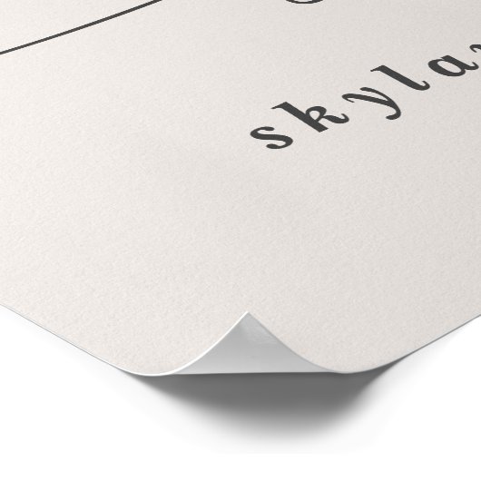 Einfaches Off-White-Seating-Zeichen Poster (Ecke)