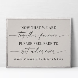 Einfaches Off-White-Seating-Zeichen Poster