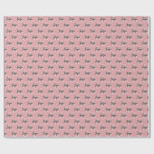 Einfaches Office-Logo-Muster - Rosa Rose Geschenkpapier (Flach)