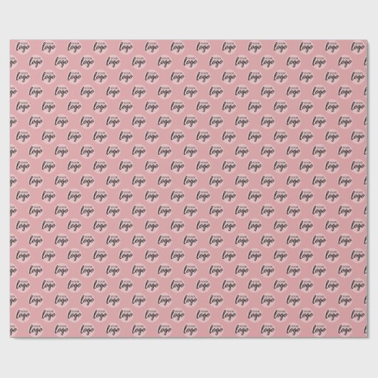Einfaches Office-Logo-Muster - Rosa Rose Geschenkpapier (Flach)