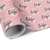 Einfaches Office-Logo-Muster - Rosa Rose Geschenkpapier (Rolleneckpunkt)