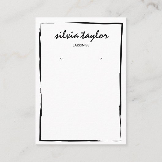 einfaches Ohrring-Rahmen-Display Logo hinzufügen Visitenkarte (Vorderseite)