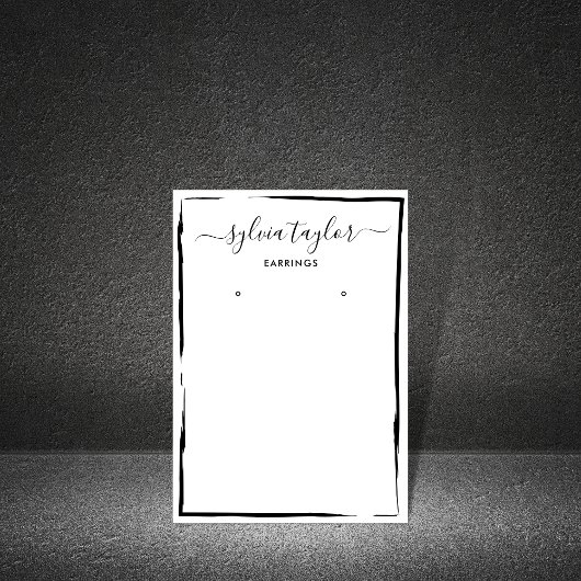 einfaches Ohrring-Rahmen-Display Logo hinzufügen Visitenkarte