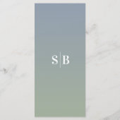 Einfaches Ombre Dusty Blue & Green Wedding Menu Menükarte (Rückseite)