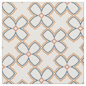 Einfaches Orange Blau und Weiß-Blume-Muster Stoff (Nahaufnahme)