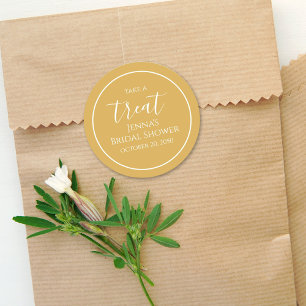 Einfaches Orange Brautparty Kalligrafie Wasserfarb Runder Aufkleber