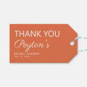 Einfaches Orange Brautparty Vielen Dank Geschenkanhänger (Vorderseite (Horizontal))