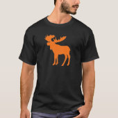 Einfaches orange Elchsymbol T-Shirt (Vorderseite)