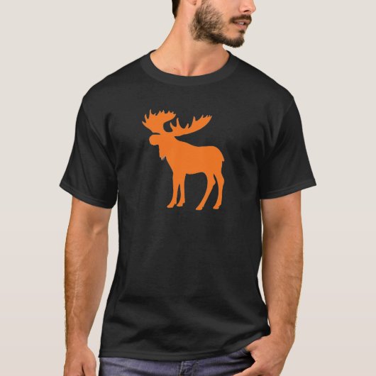 Einfaches orange Elchsymbol T-Shirt (Vorderseite)