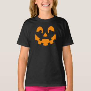Einfaches orange Kürbiskopf-Silhouette Halloween T-Shirt