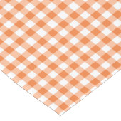 Einfaches orange und weißes Gingham-Muster Kurzer Tischläufer (Ecke)