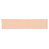 Einfaches orange und weißes Gingham-Muster Kurzer Tischläufer (Horizontal)