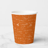 Einfaches Orange-Weiß-Mathematik-Muster Pappbecher (Rückseite)
