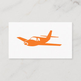 Einfaches orangefarbenes Flugzeug mit Visitenkarte