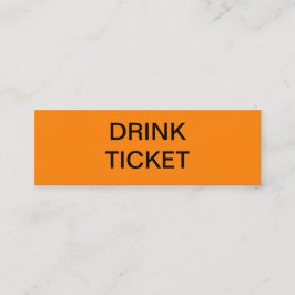 Einfaches Orangefarbenes Hochzeitsticket für den H Mini Visitenkarte