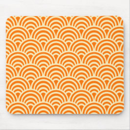 Einfaches orangefarbenes Muschel-Muster Mousepad