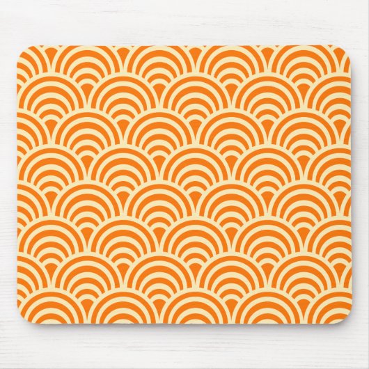 Einfaches orangefarbenes Muschel-Muster Mousepad (Vorne)