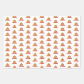 Einfaches Orangefarbenes Weihnachtsbaummuster Geschenkpapier Set (Vorderseite 2)