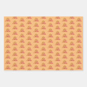 Einfaches Orangefarbenes Weihnachtsbaummuster Geschenkpapier Set (Vorderseite)