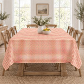 Einfaches Oranges Gingham-Muster Klassiker Tischdecke