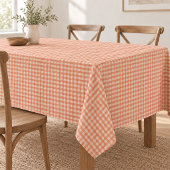 Einfaches Oranges Gingham-Muster Klassiker Tischdecke