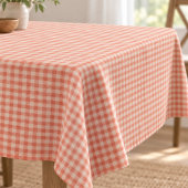 Einfaches Oranges Gingham-Muster Klassiker Tischdecke
