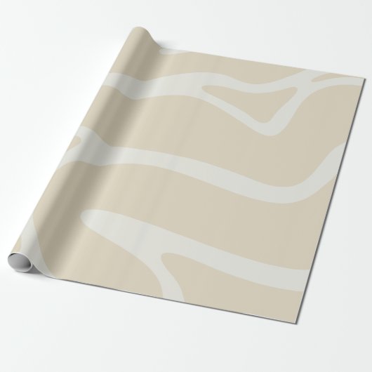 Einfaches organisches Muster in Beige Creme Geschenkpapier (Ungerollt)