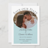 Einfaches ovales Foto Save the Date | AQUAMARIN (Vorderseite)